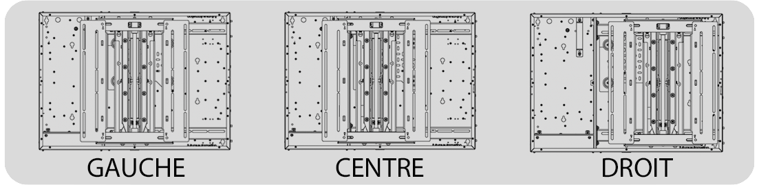 Exemples de positionnements horizontaux du support PS dans un boitier UB