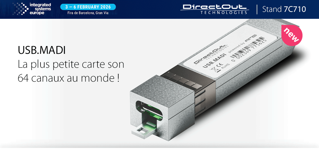 USB.MADI, la plus petite carte son 64 canaux au monde par DirectOUT !