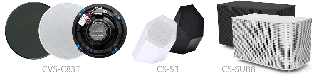 Enceintes CLOUD CVS-C83T, CS-S3 et Subwoofer CS-SUB8